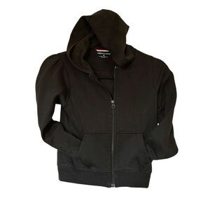 Liberty & Valor Girls Black Zip Up Hoodie Sweatsuit Top & Bottom Sz 7/8